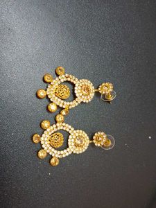 Stoned Golden Earrings