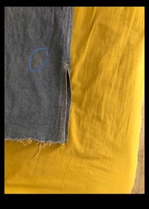 Highwaisted Denim Skirt with Slits (Waist- 30)