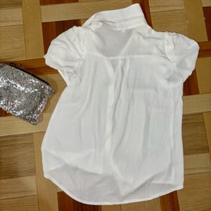 White Stone Studded Top