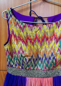 Multicolored Sleeveless Gown