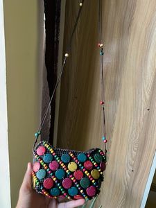 Boho Chic Multi-Color Polka Dot Shoulder Bag