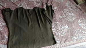 Olive Green V-Neck Top