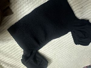 Beautiful Black Crop Top Stretchable Fabric