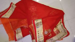 net Or Georgette  Half Saree