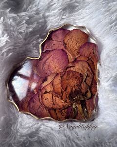 Heart-Shaped Rose Resin Coaster