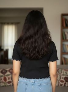 🖤Black Ruffle Trim Top🖤 🦋Make Your Offer🦋