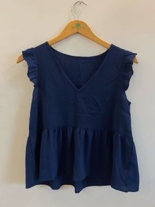 Midnight Ruffle Peplum Top