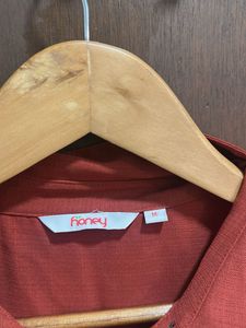 Rust Button-Down Shirt Dress