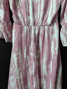 Pink Patterned Midi Dress