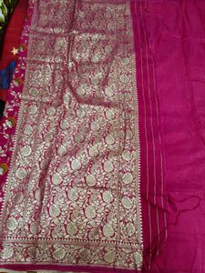 2 Combo Pink &amp; Purple Floral Saree