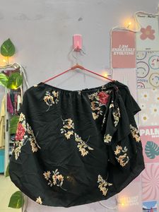 Black Floral Off Shoulder Top