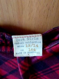 ZARA Plaid Red Babydoll Dress