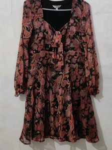 Retro Paisley Print Dress