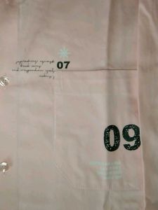 Peach Graphic Button Down Shirt