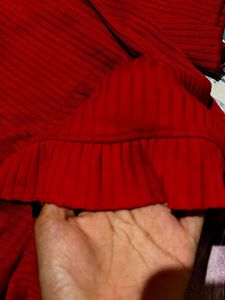 Red Ruffled Top