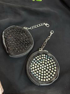 Black Studded Pouch
