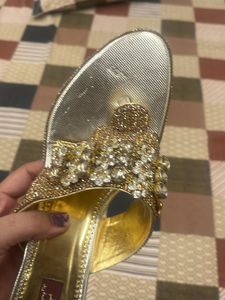 Sandle With Golden Work