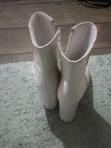 Beige Platform Ankle Boots