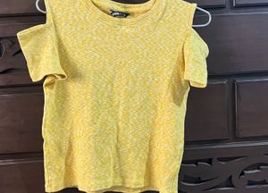 Cute Shoulder Cut Butter Yellow Top