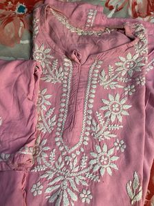 Pink Embroidered Kurta Set