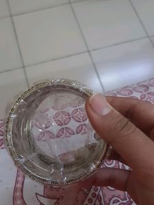 Stone Bangles Of White And Golden Color.