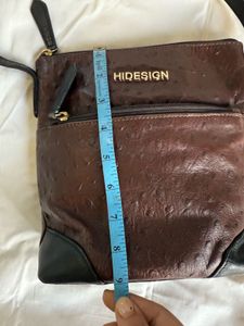 Pure Leather Hidesign Brown &amp; Black Sling Bag