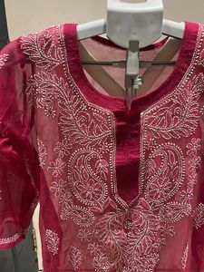 Pink Embroidered Kurta
