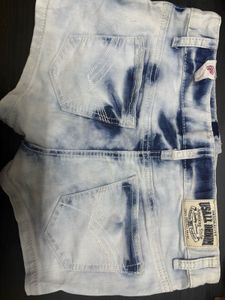 Micro Mini Tie-Dye Denim Shorts
