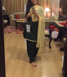 Bottle Green Punjabi Patiyala Suit
