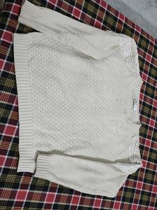 White Woolen Sweater Top
