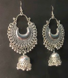 Silver Jhumka Earrings