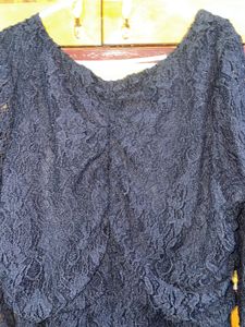 Elegant Black Lace Dress XL