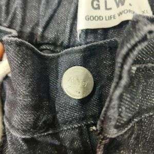 Black Denim Cargo Shorts