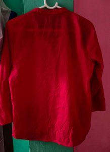 Red Button-Up Top