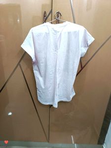 Cute Panda Printed White Crop T-Shirt