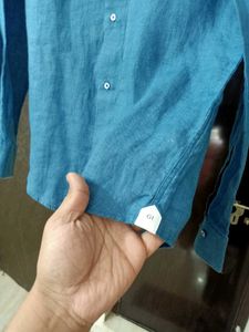 BRAND NEW RARE RABBIT Dusky Blue Linen Shirt