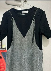 Black Korean Glittery Dress