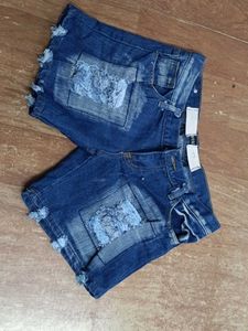 Distressed Denim Shorts