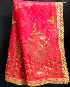 TRADITIONAL RED POOJA CHUNNI/CHUNRIES