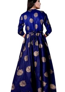 Stylish Navy Blue Printed Dress