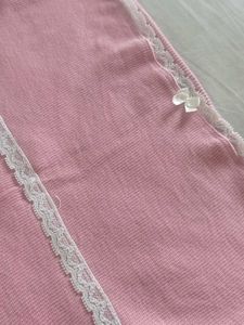 Pink Lace Trim Tube Top