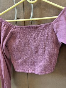 Zara Puffy Sleeve Padded Crop Top