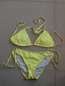 fluorescent Yellow Bikini Set