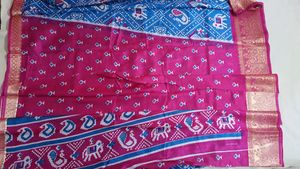 Printed Blue Saree