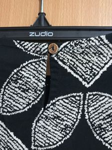 Patterned Black Kurta