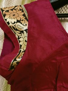 Beautiful Red &amp; Black Cotton Saree🌹🖤