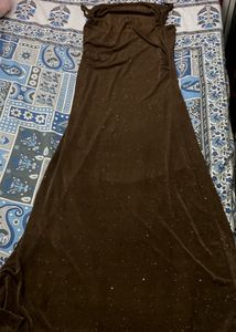 Brown Sparkly Maxi Dress
