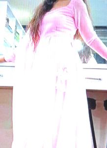 Pink Long Sleeve Maxi Dress