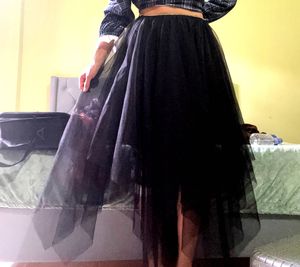 Black Tulle Asymmetric Skirt 350 Fixed Price