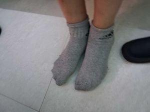 Worn Grey Socks